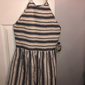 Halter Top Striped Romper